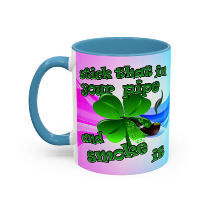 celtics logo - Accent Mug (light blue-pink wave)