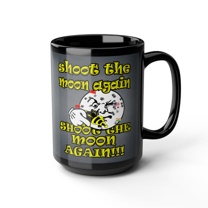 shoot the moon again - Black Mug (grey-light grey)