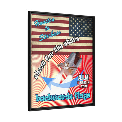 shoot for the stars - framed canvas art (yellow-orange wave)