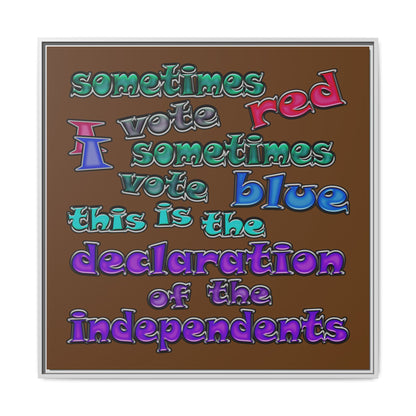 declaration of the independents - framed canvas art (brown)