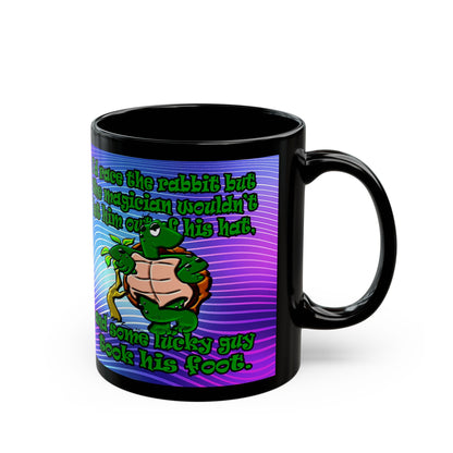 turtle race - Black Mug (purple wave)