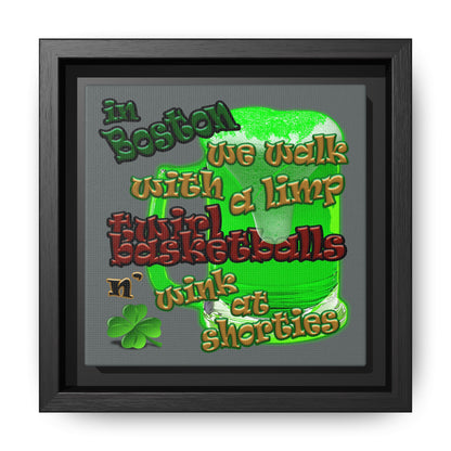 celtics logo - framed canvas art (dark grey)