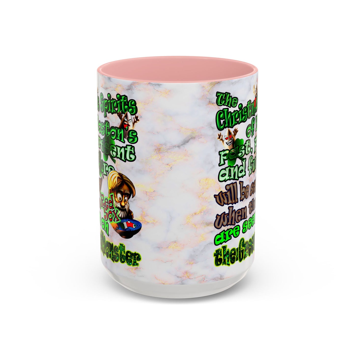 christmas spirits of boston - Accent Mug (white marble)