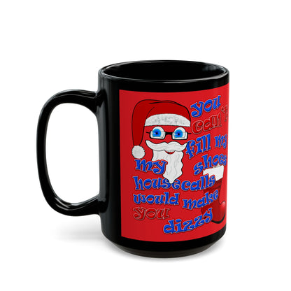 santa's shoes - Black Mug (red)