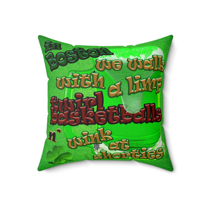 celtics logo - Spun Polyester Square Pillow - (green turf)