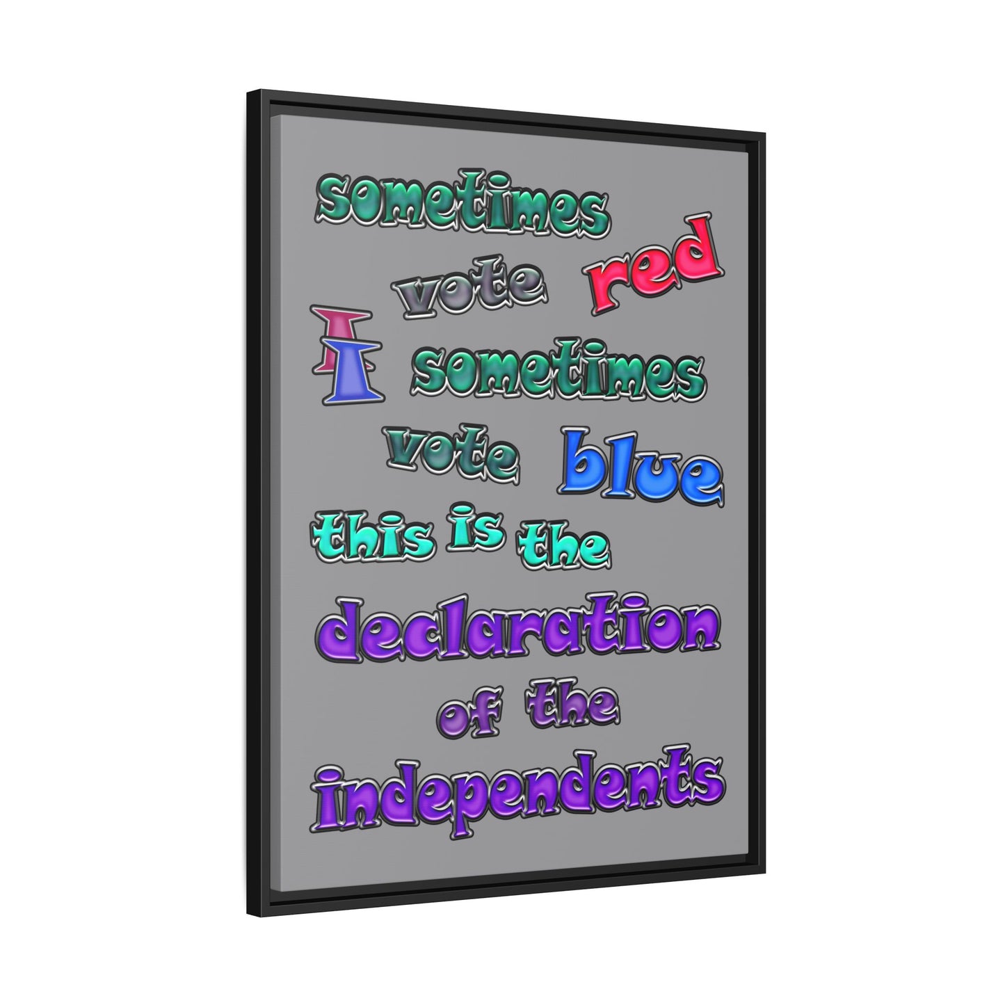 declaration of the independents - framed canvas art (grey)