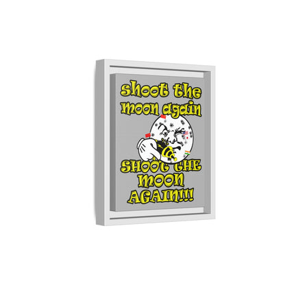 shoot the moon again - framed canvas art (light grey)