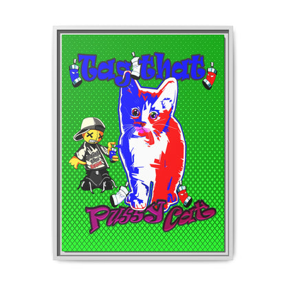 tag that - framed canvas art (logo green)