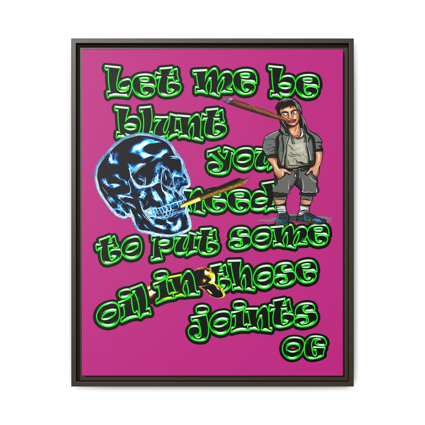 og - framed canvas art (pink)