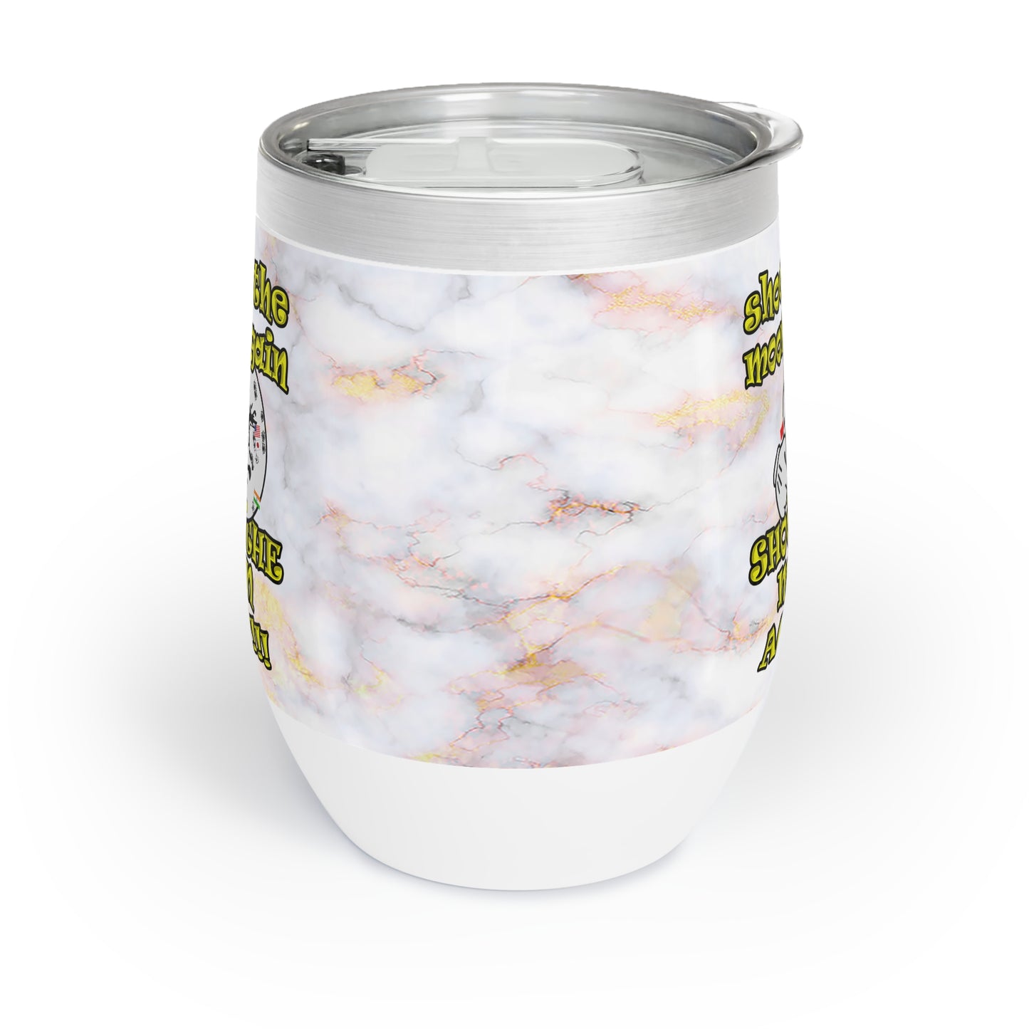 shoot the moon again - Chill Wine Tumbler (white marble)