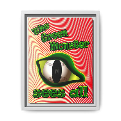 green monster - framed canvas art (yellow-orange wave)