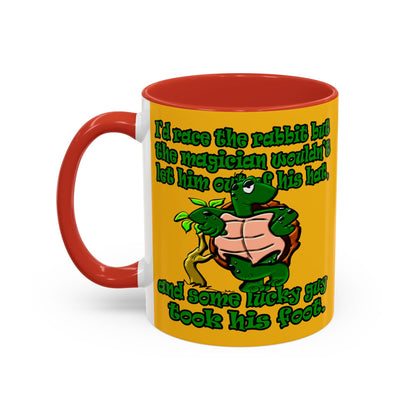 turtle race - Accent Mug (yellow)