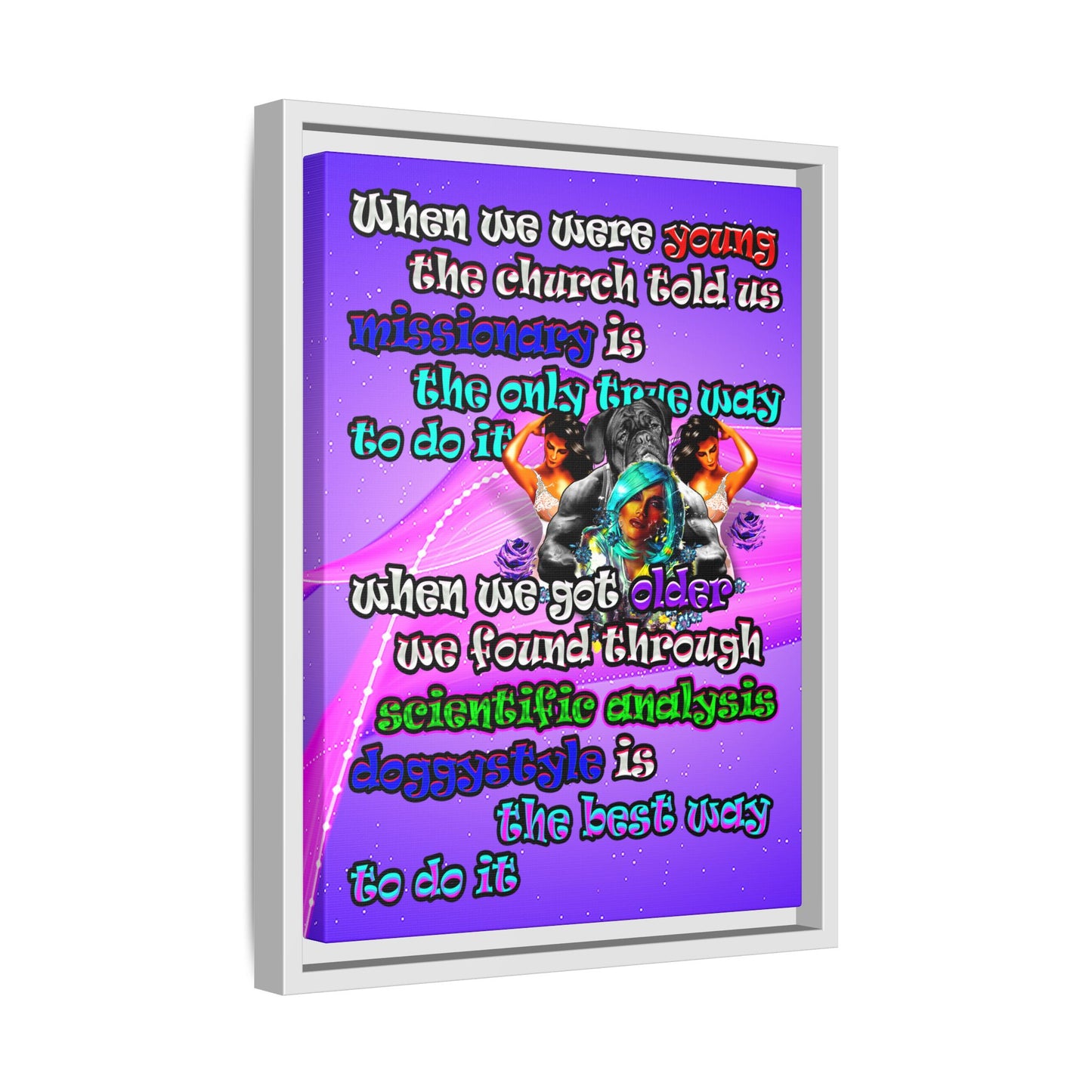 doggystyle - framed canvas art (purple-pink wave)