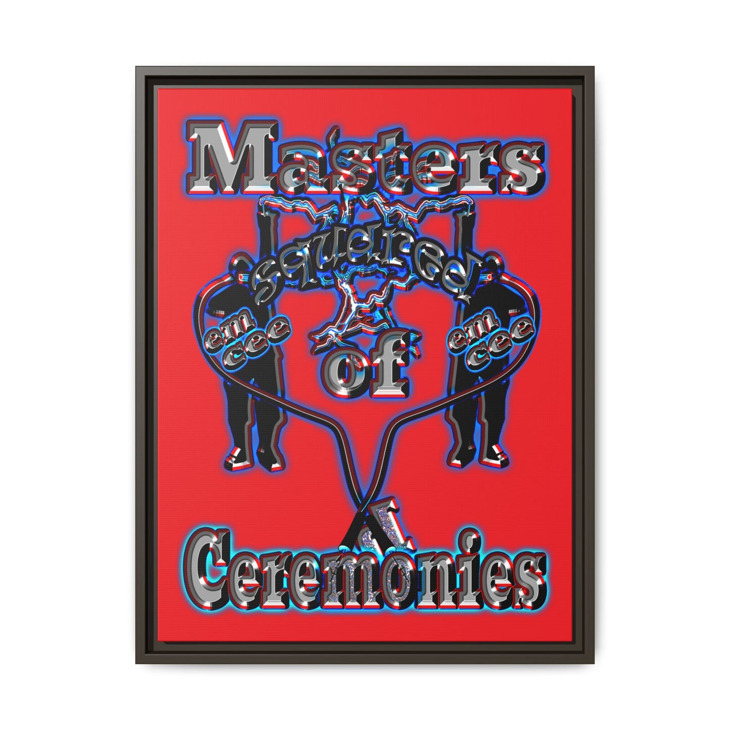em cee squared - framed canvas art (red)
