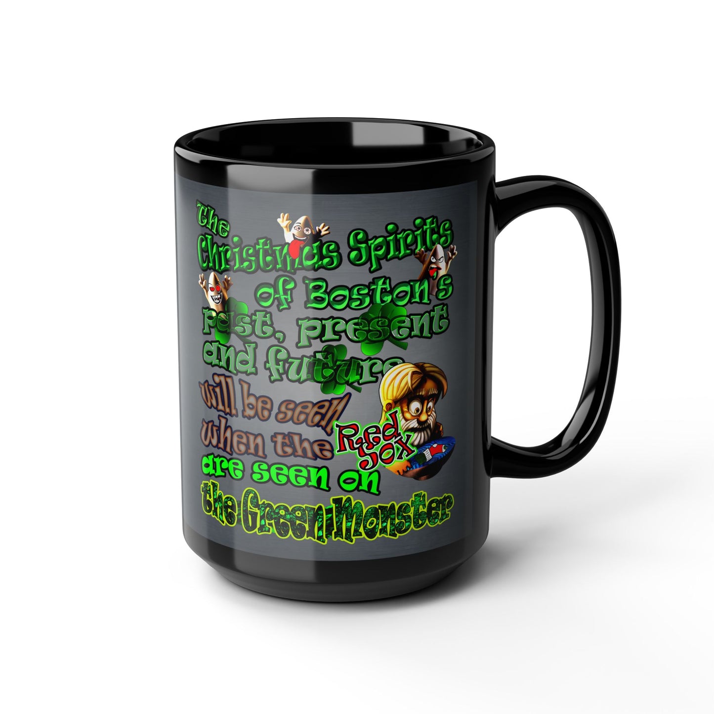 christmas spirits of boston - Black Mug (grey-light grey)