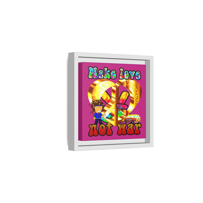 love peace - framed canvas art (pink)