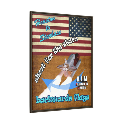 shoot for the stars - framed canvas art (brown papyrus)
