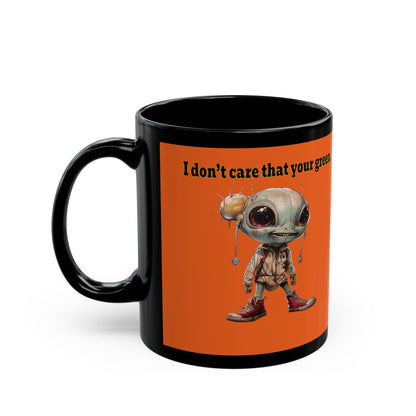 I don't care that your grey - Black Mug (orange)