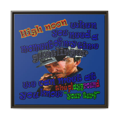 high noon - framed canvas art (dark blue)