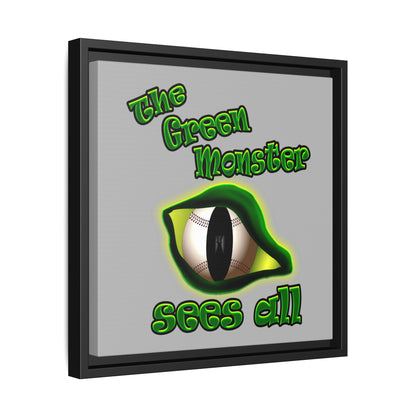green monster - framed canvas art (light grey)