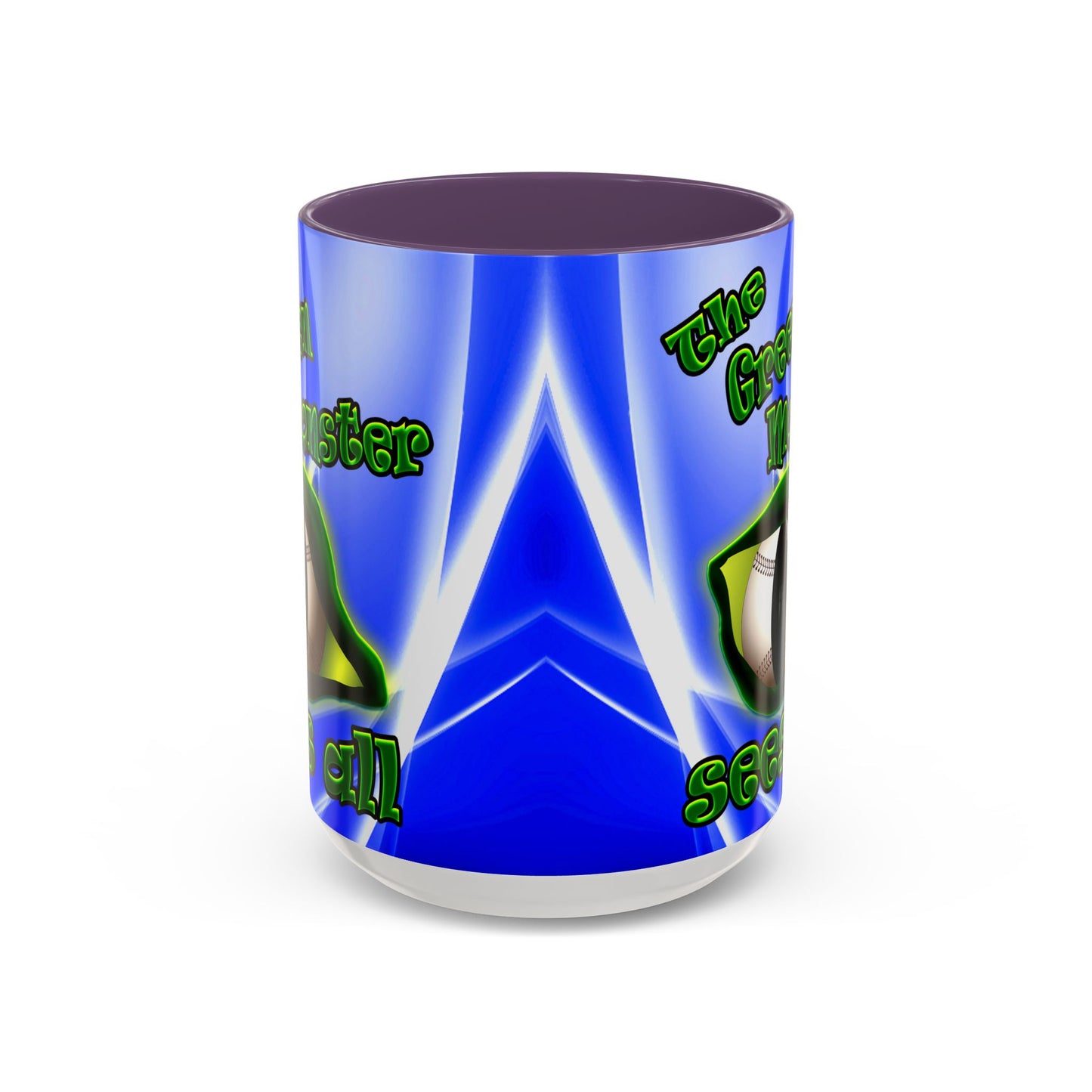 green monster - Accent Mug (blue-white wave)