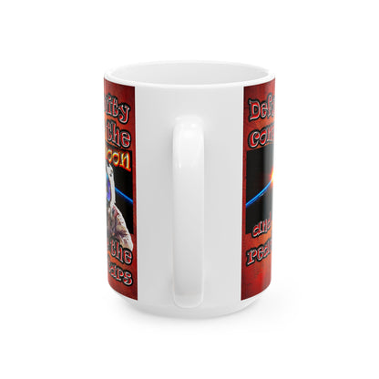 defy conquer reach - White Mug (burnt orange)