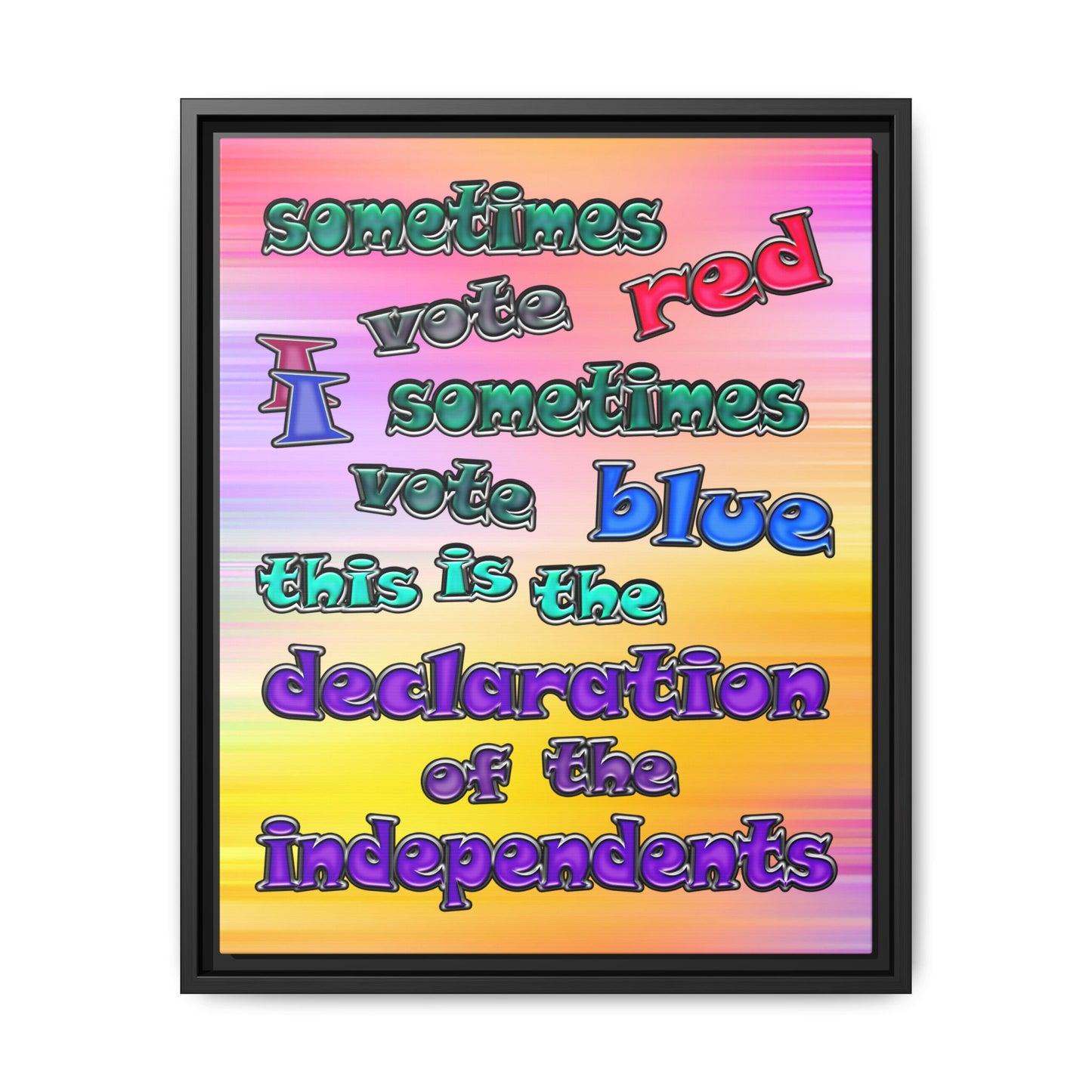 declaration of the independents - framed canvas art (color blur)