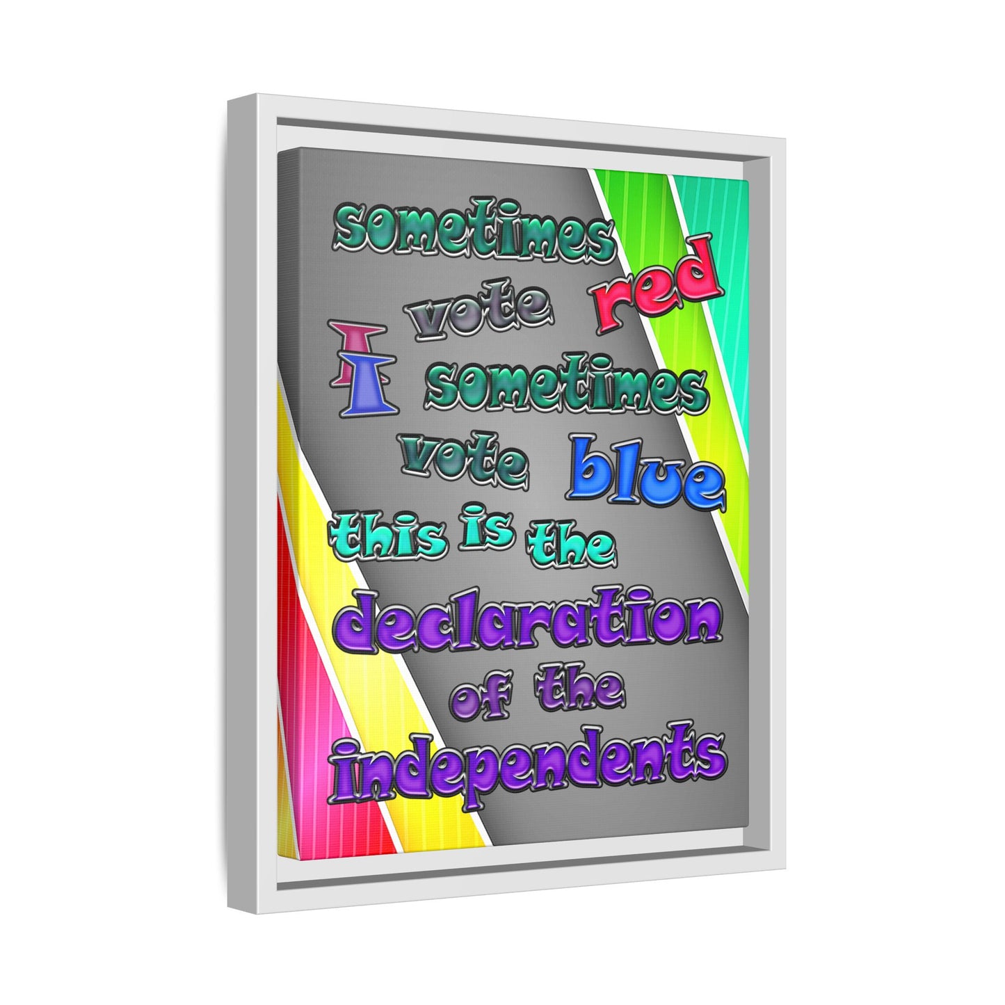 declaration of the independents - framed canvas art (rainbow split)