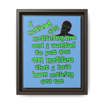 noticed you noticing - framed canvas art (light blue)
