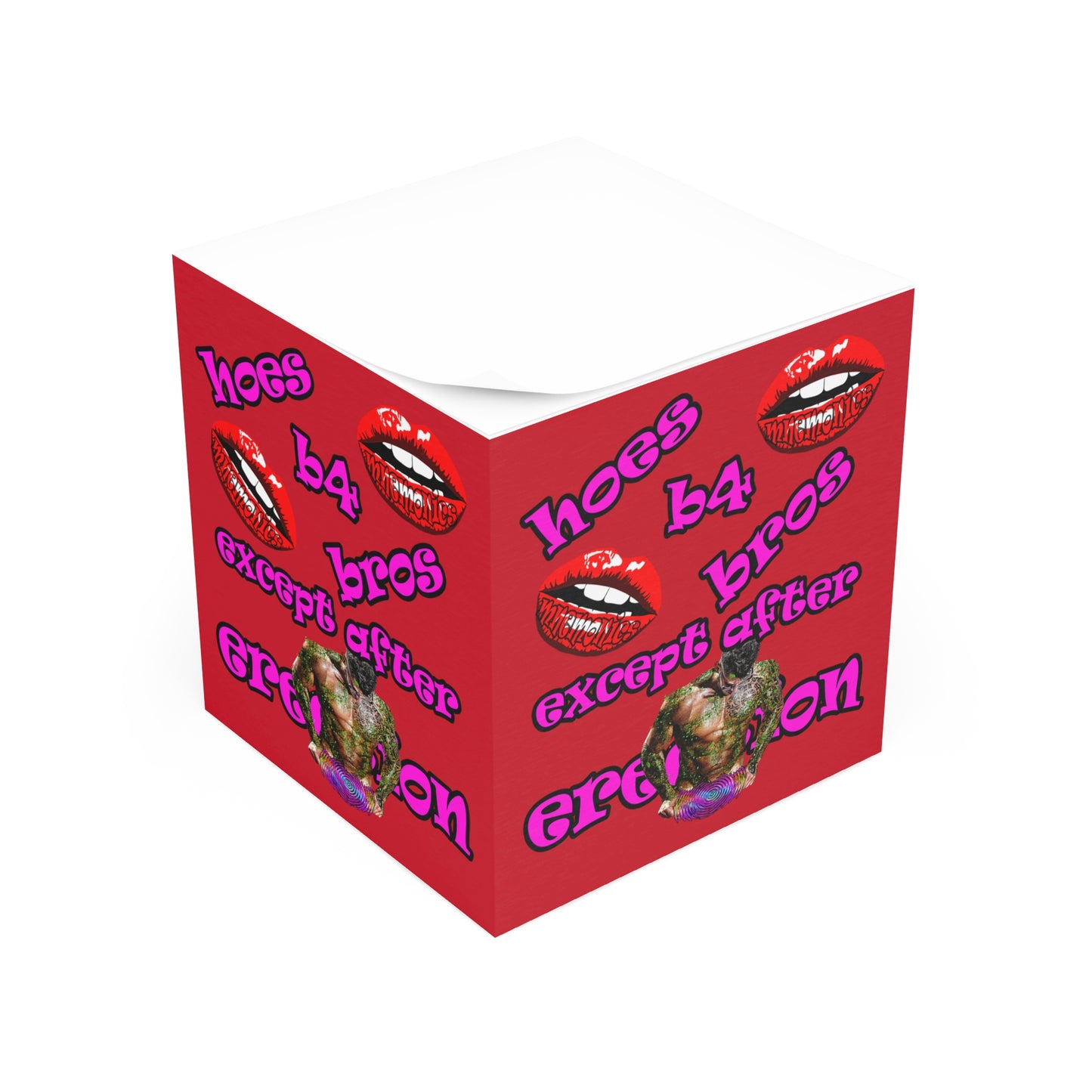 hoes b4 bros - note cube (dark red)