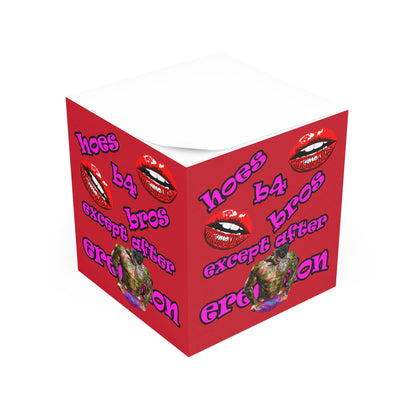 hoes b4 bros - note cube (dark red)