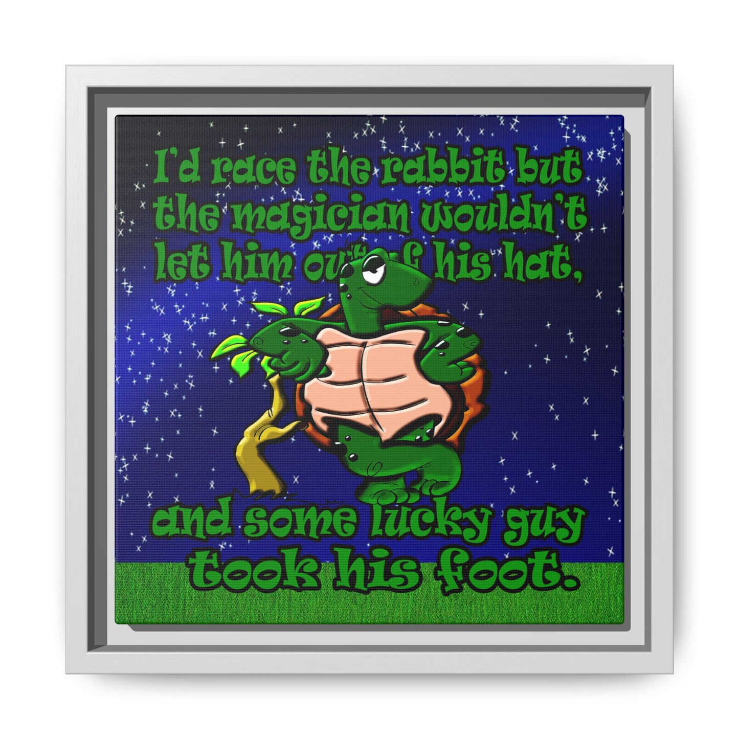 turtle race - framed canvas art ('snoops' background)