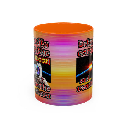 defy conquer reach - Accent Mug (color blur)