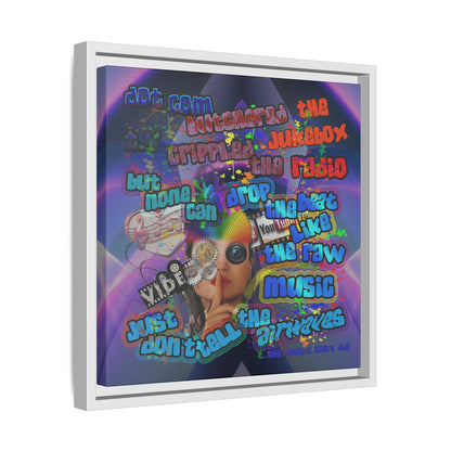 drop the beat - framed canvas art (grey-pink wave)