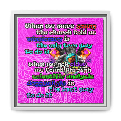 doggystyle - framed canvas art (pink swirl)