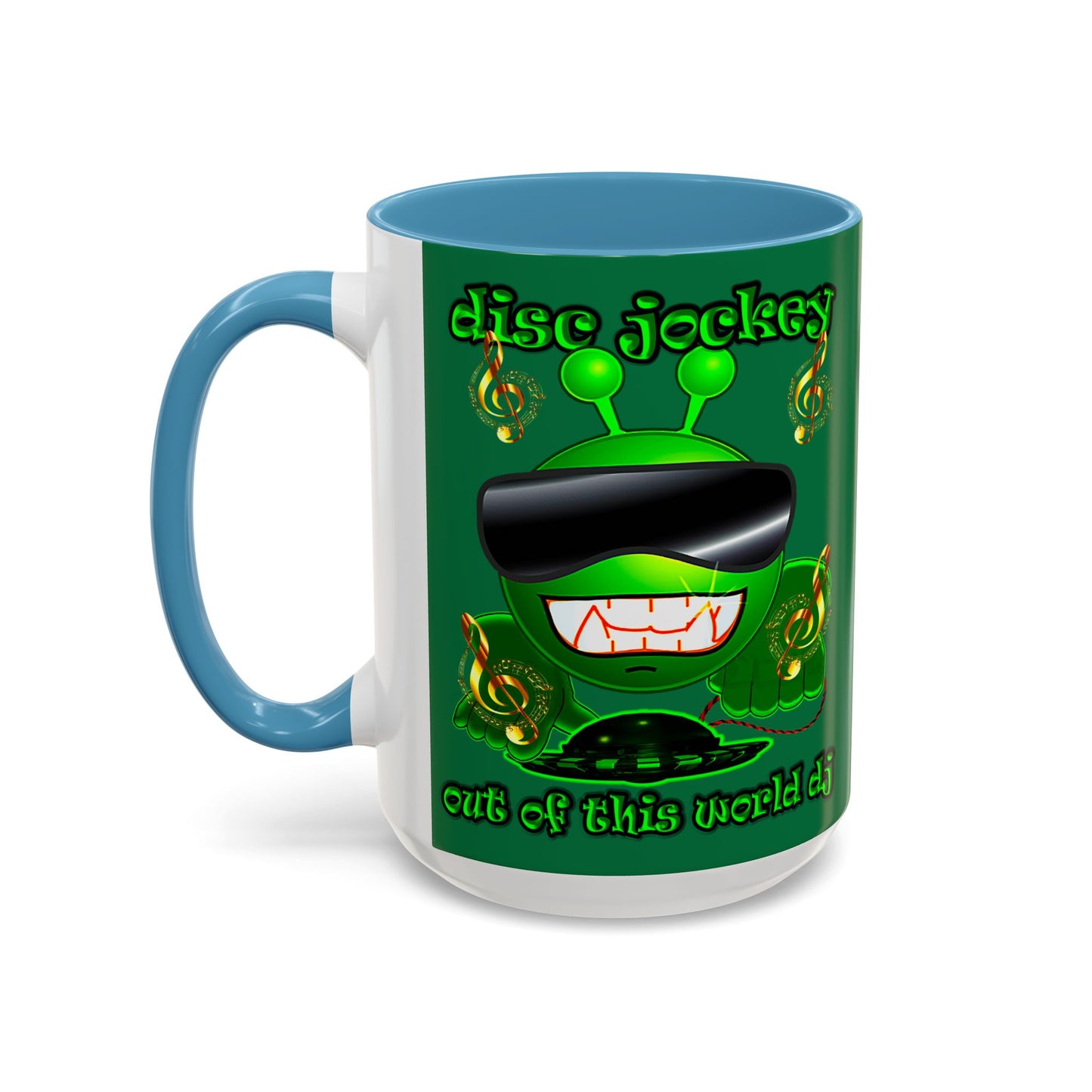 disc jockey - Accent Mug (dark green)