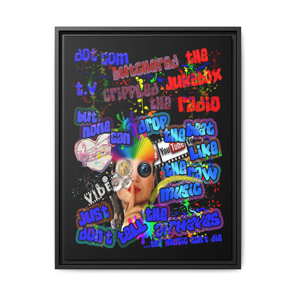 drop the beat - framed canvas art (black)