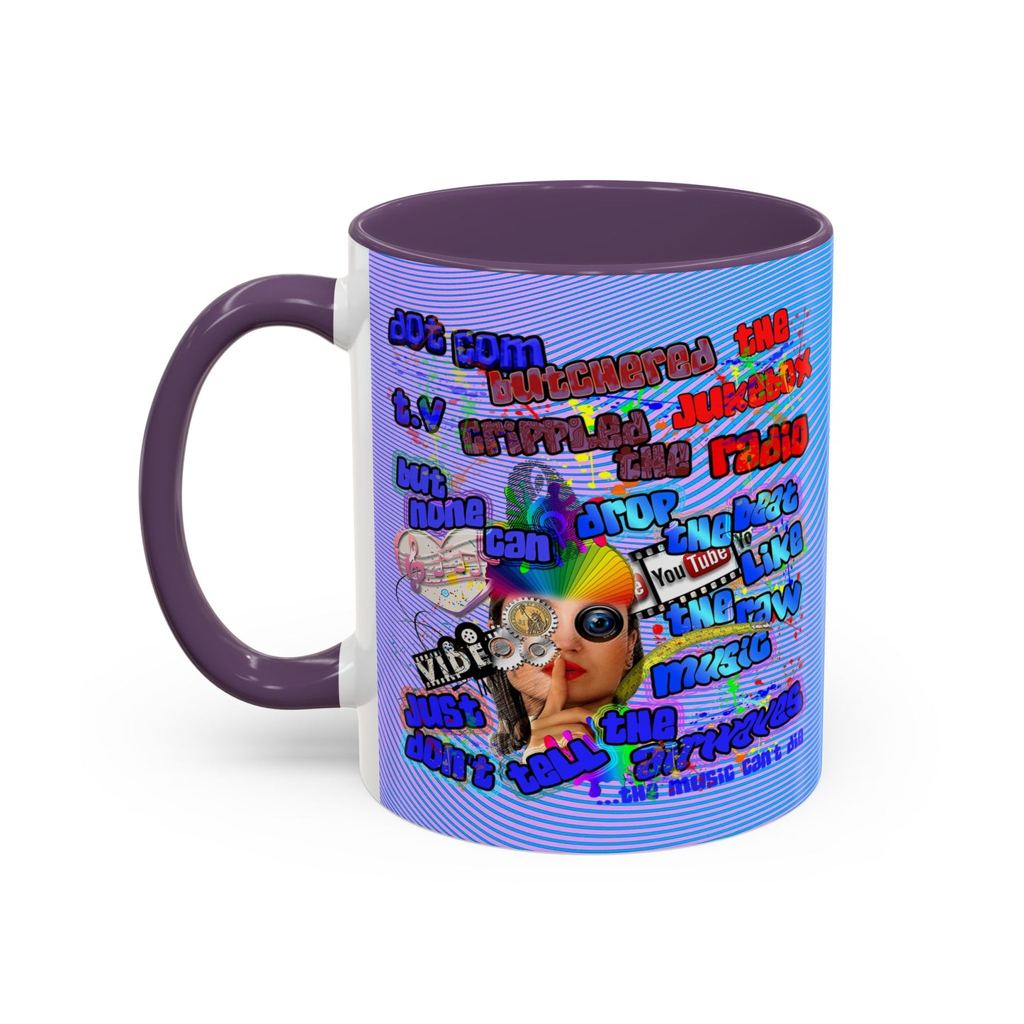 drop the beat - Accent Mug (light blue-purple wave)