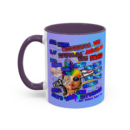 drop the beat - Accent Mug (light blue-purple wave)
