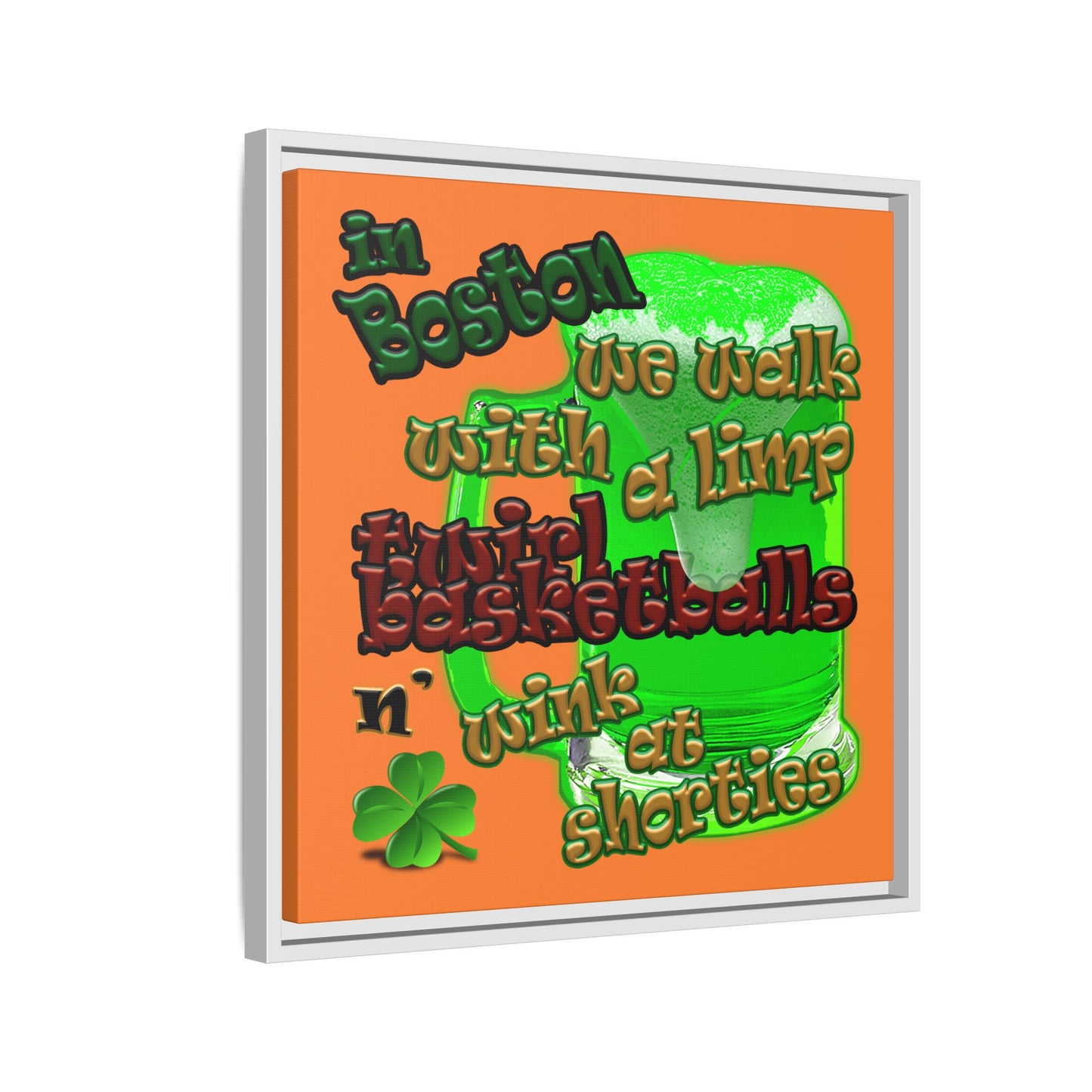 celtics logo - framed canvas art (crusta)