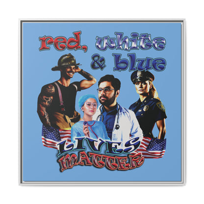 rw&b lives matter - framed canvas art (light blue)