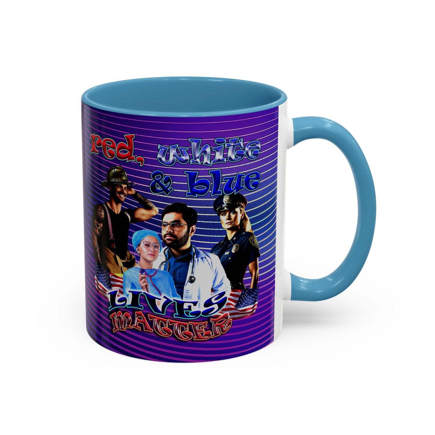 rw&b lives matter - Accent Mug (purple wave)