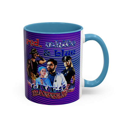rw&b lives matter - Accent Mug (purple wave)