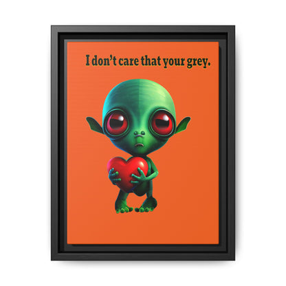 I don't care that your grey - framed canvas art (orange)