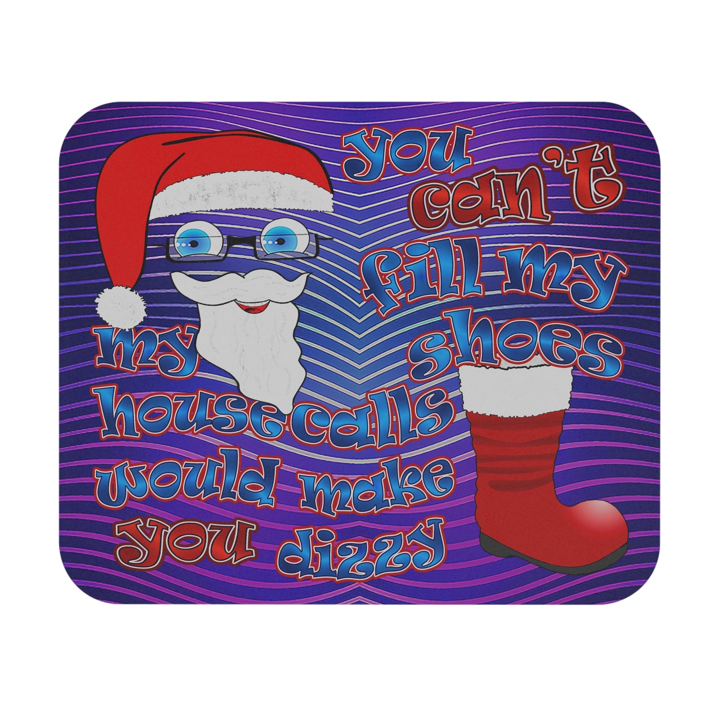 santa's shoes - Mouse Pad (Rectangle) (purple wave)