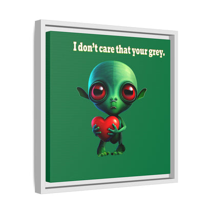 I don't care that your grey - framed canvas art (dark green)
