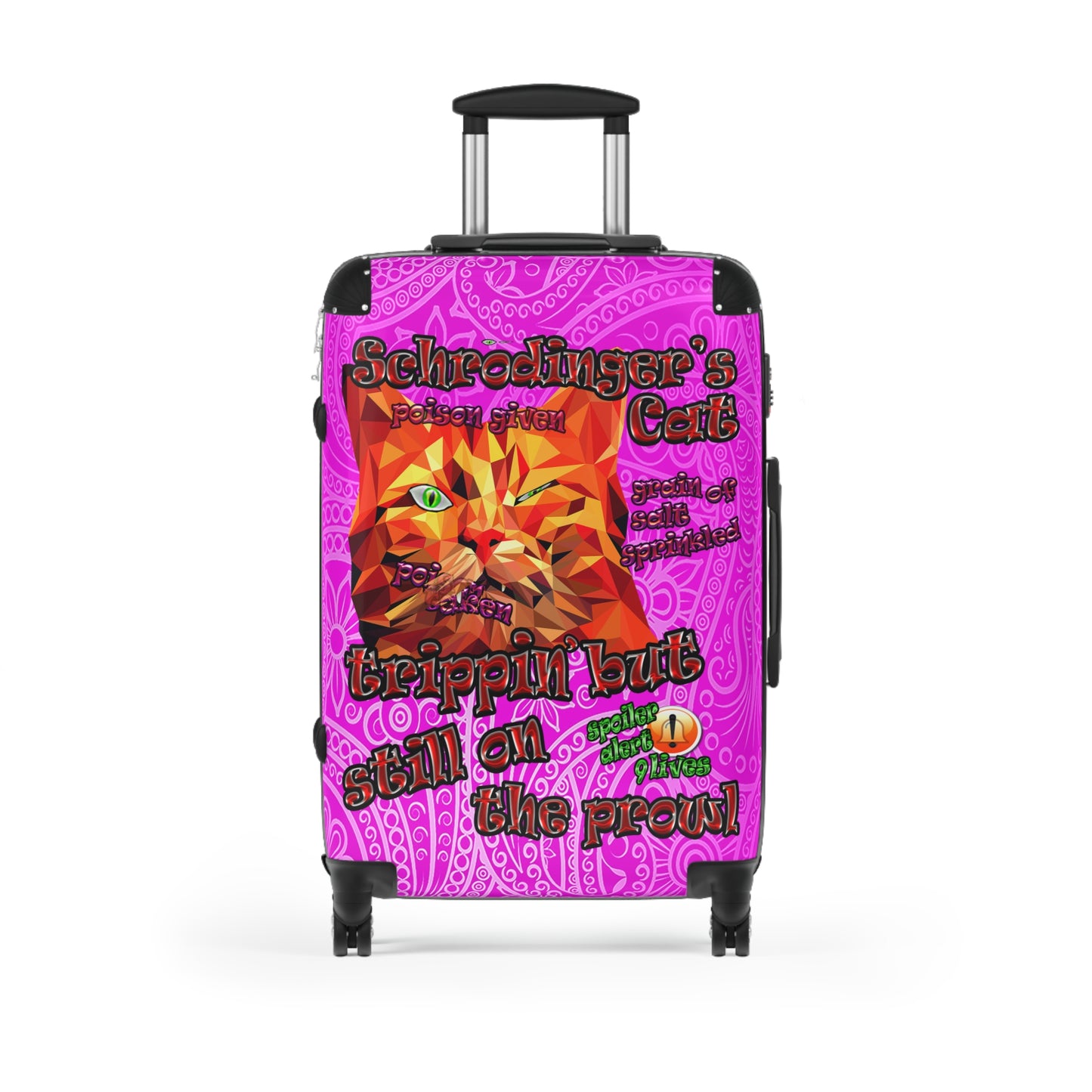 schrodinger's cat - Suitcase (pink swirl)