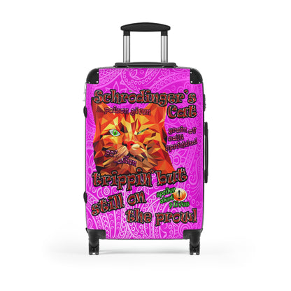 schrodinger's cat - Suitcase (pink swirl)
