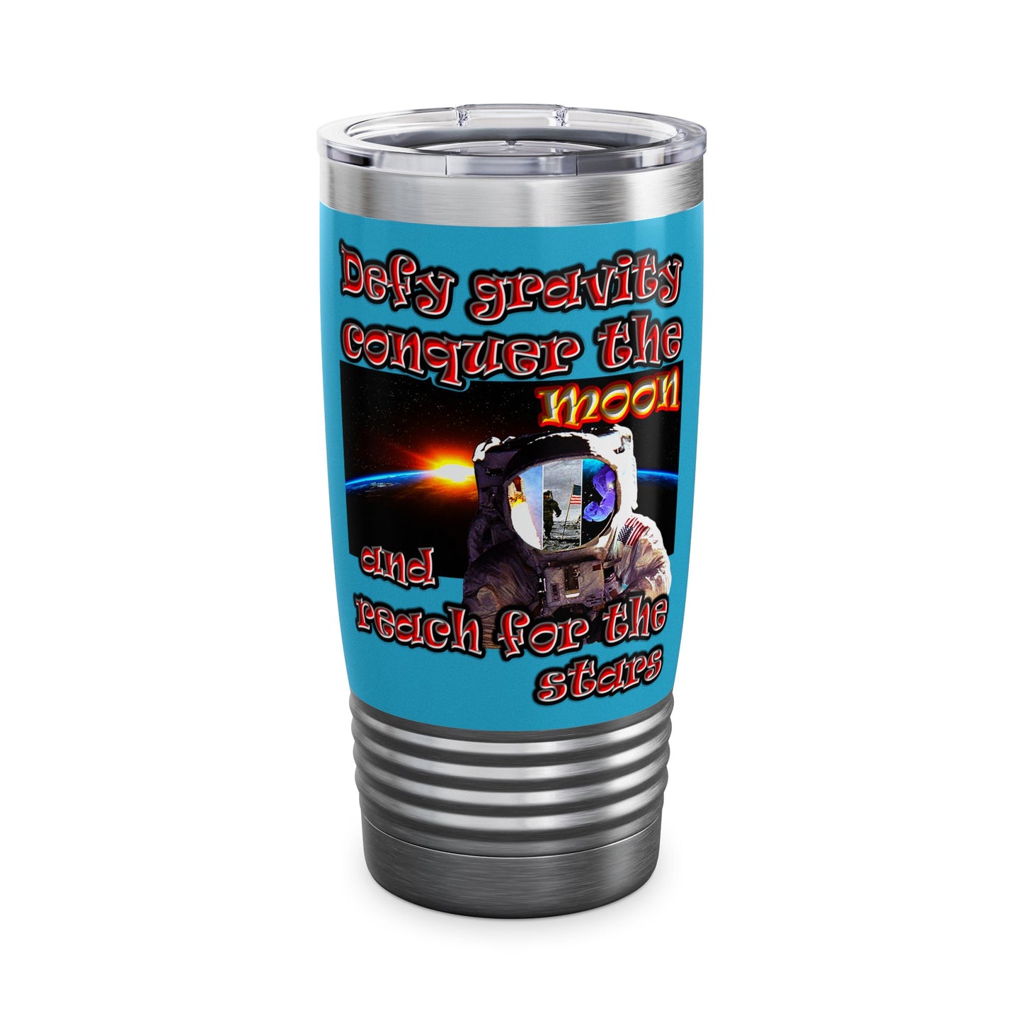 defy conquer reach - Ringneck Tumbler, 20oz (turquoise)