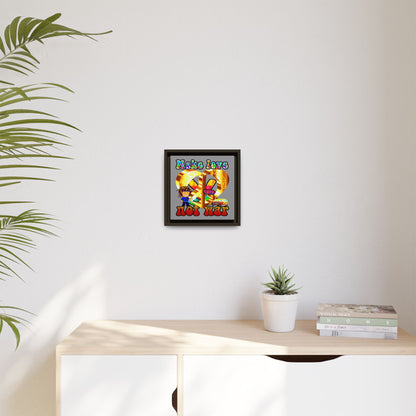 love peace - framed canvas art (grey)